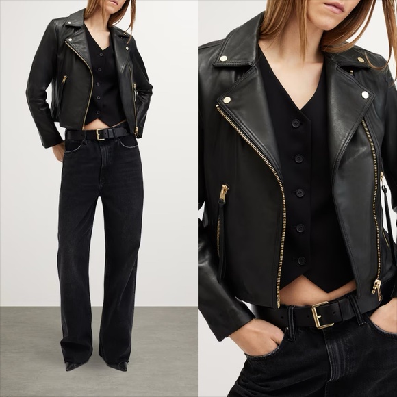 all saints Dalby biker leather jacket NO OFFERS CONSIDERED FINAL PRICE - Picture 1 of 11